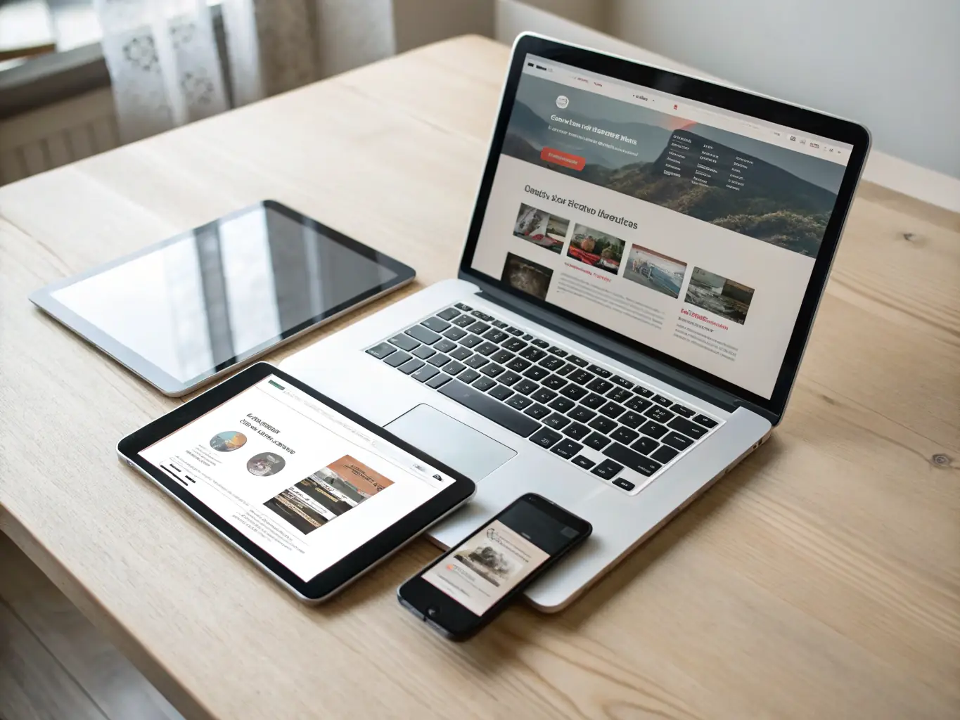 A visually appealing website showcasing responsive design across various devices (desktop, tablet, and smartphone), highlighting HostingHighTech's ability to create websites that look great on any screen.
