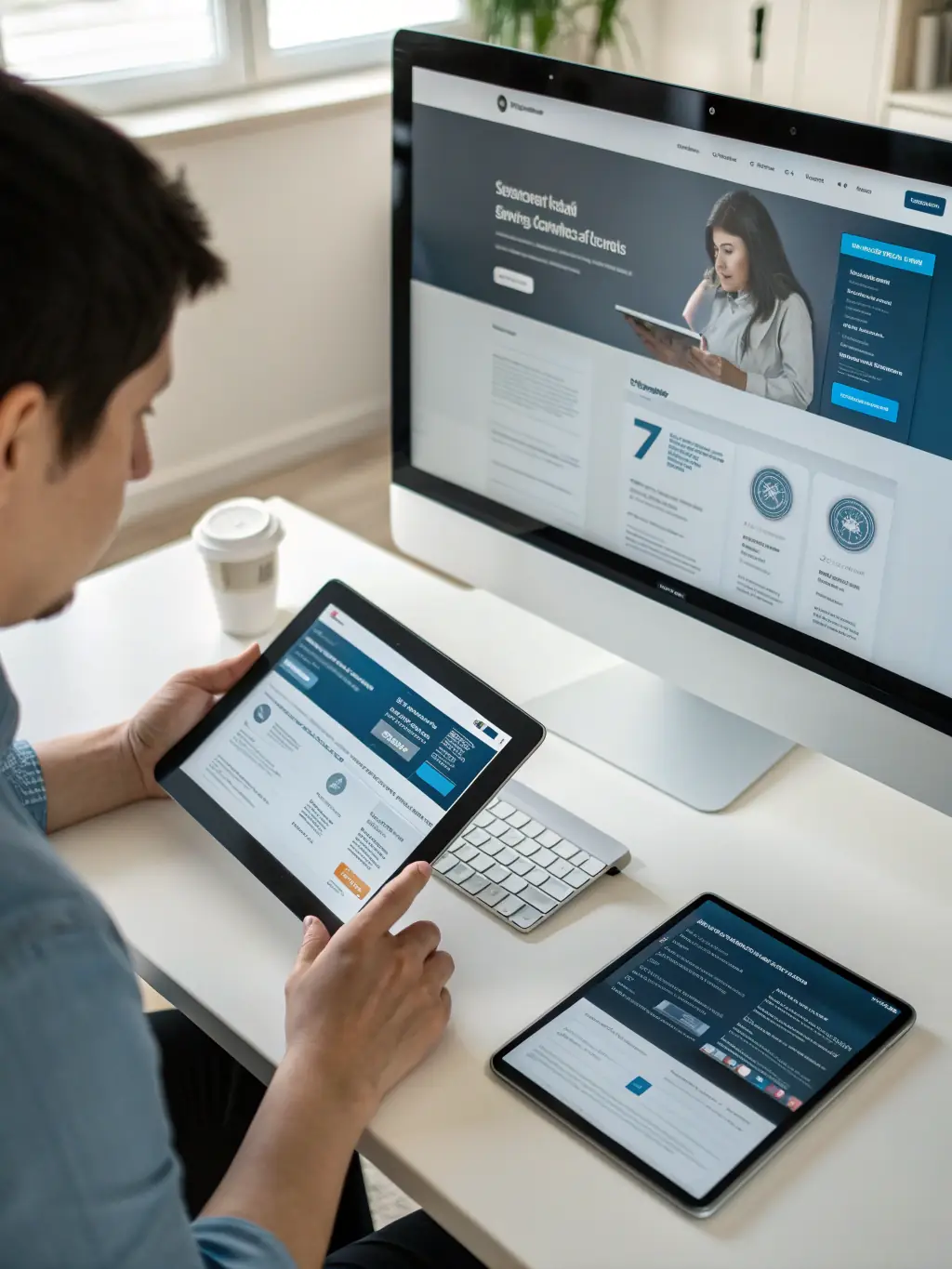 An image showcasing a website's user-friendly interface on a tablet, highlighting its intuitive navigation and design.