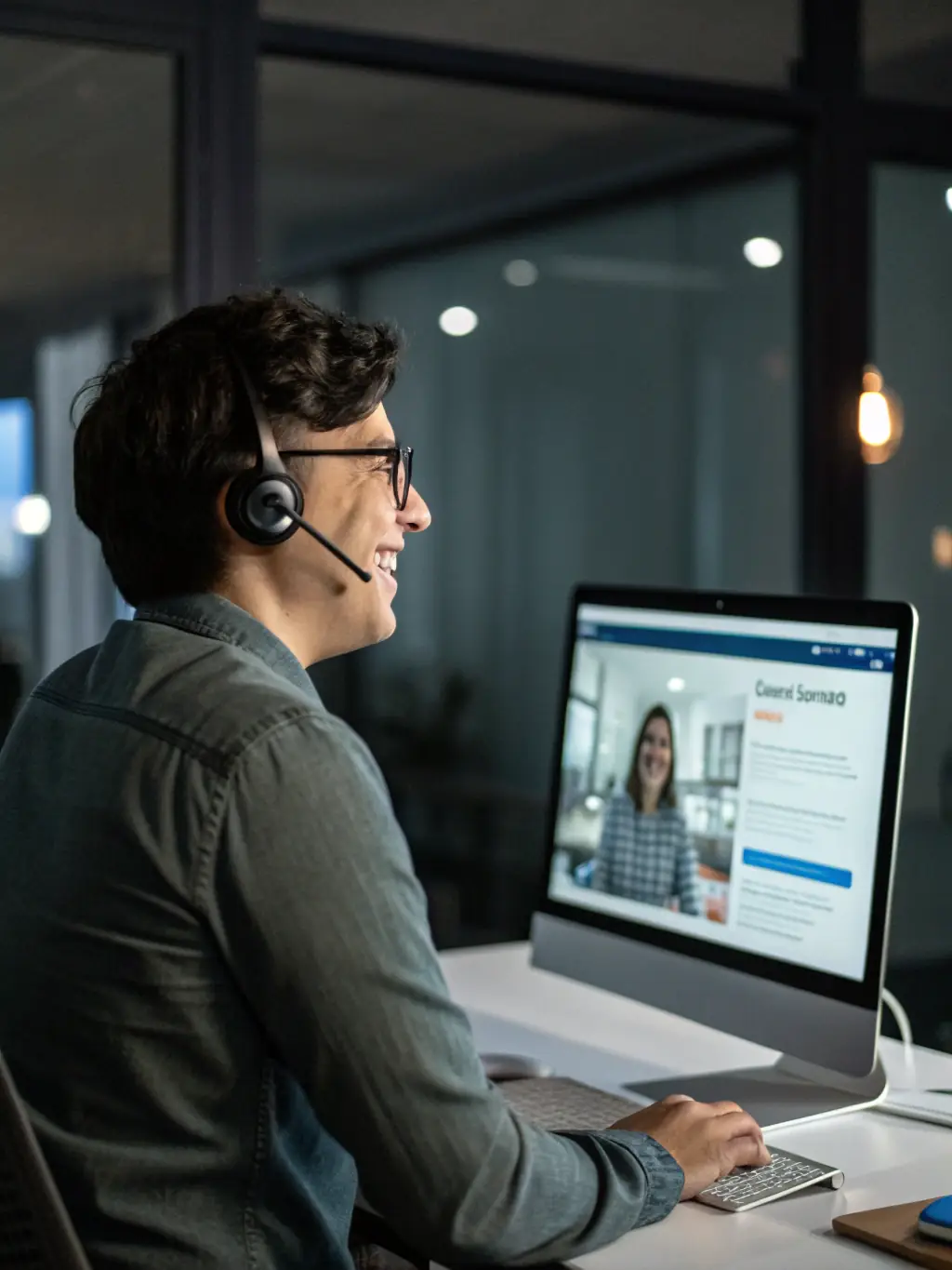 An image depicting a support team member assisting a client via video call, emphasizing the personalized and immediate assistance provided through priority support at HostingHighTech.