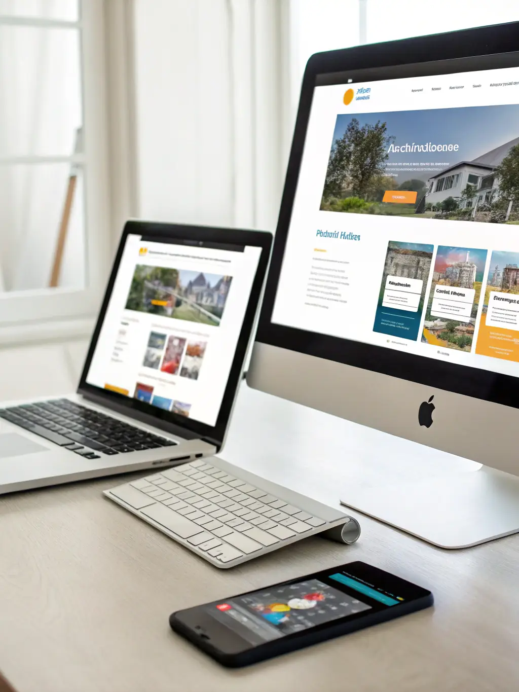 An image of a website seamlessly adapting to different screen sizes, showcasing its responsive design across various devices.